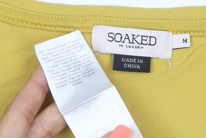 Soaked In Luxury Women's Yellow Short Sleeve Basic Modal T-Shirt M