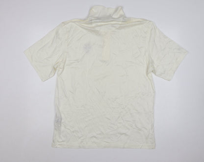 Oxford Golf Men's Ivory Cotton Polo Shirt M Regular Fit
