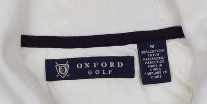 Oxford Golf Men's Ivory Cotton Polo Shirt M Regular Fit