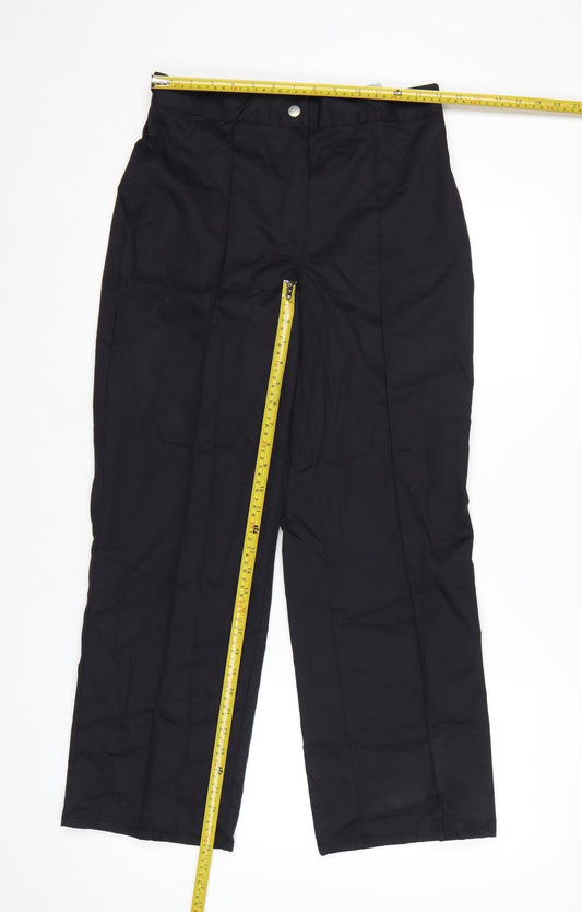 Alexandra Womens Black Trousers UK 10 Regular Polyester Cotton Workwear