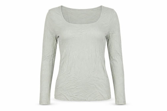 Marks and Spencer Women Green Long Sleeve Cotton T-Shirt Size 10