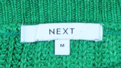Next Womens Green Rainbow Knit Chunky Pullover Jumper Size M