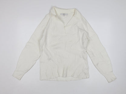 NEXT Women’s Ivory Collared Knit Pullover Jumper Size 14