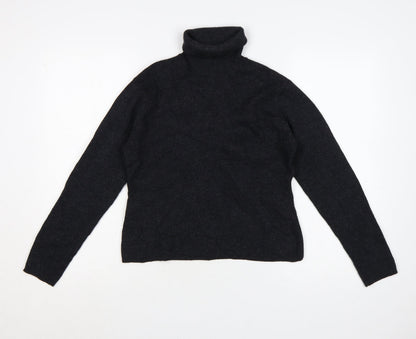 Laura Ashley Womens Black Wool Roll Neck Jumper Size L