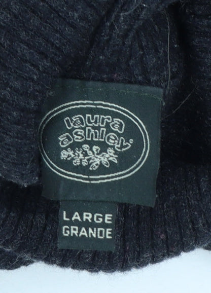 Laura Ashley Womens Black Wool Roll Neck Jumper Size L