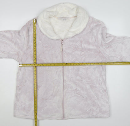 Debenhams Women Pink Fleece Zip Robe Plus Size 20-22