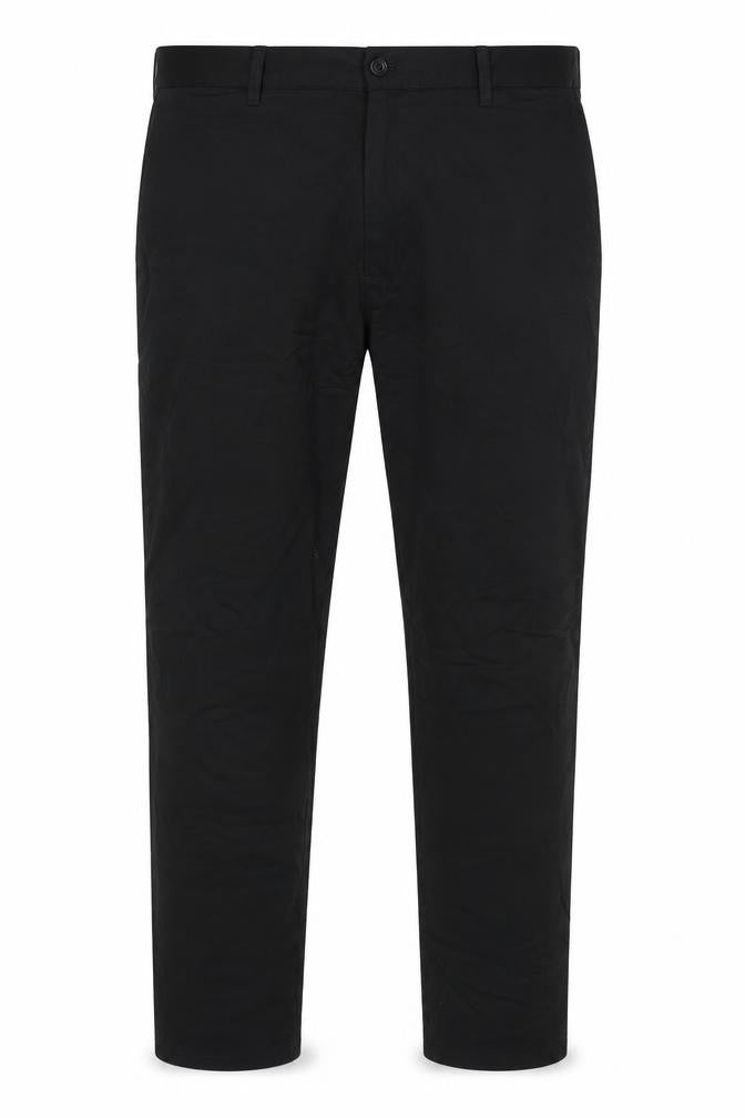 Ed Baxter Men’s Black Cotton Chino Trousers Size 50R Regular Fit