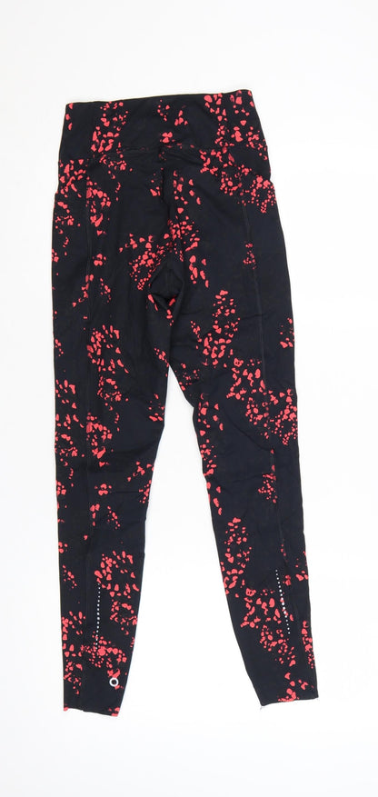 Marks and Spencer Good Move Women's Black Red Print Active Leggings Size 8