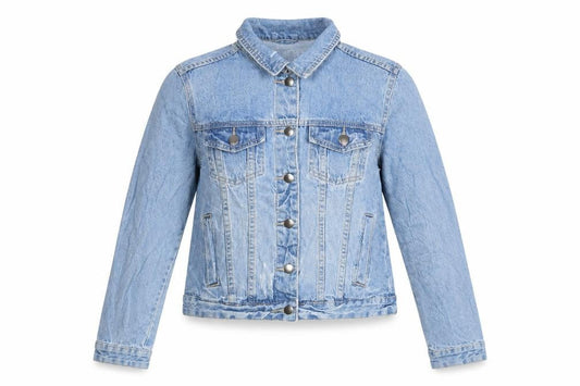 Cotton On Womens Blue Denim Cropped Jacket Size 12 Classic Casual