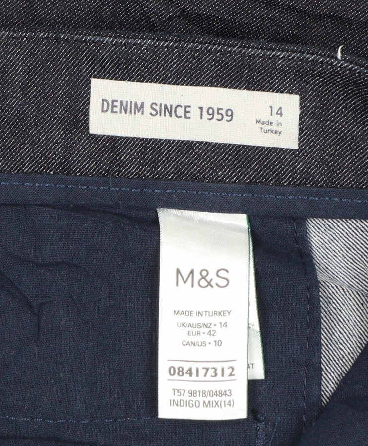 Marks and Spencer Women’s Blue Denim Bermuda Shorts Size 14