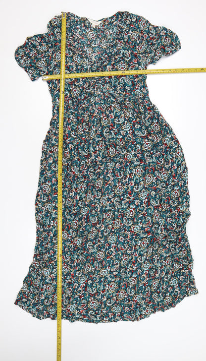 Marks and Spencer Per Una Women's Multicoloured Size 12 Midi Fit & Flare Dress