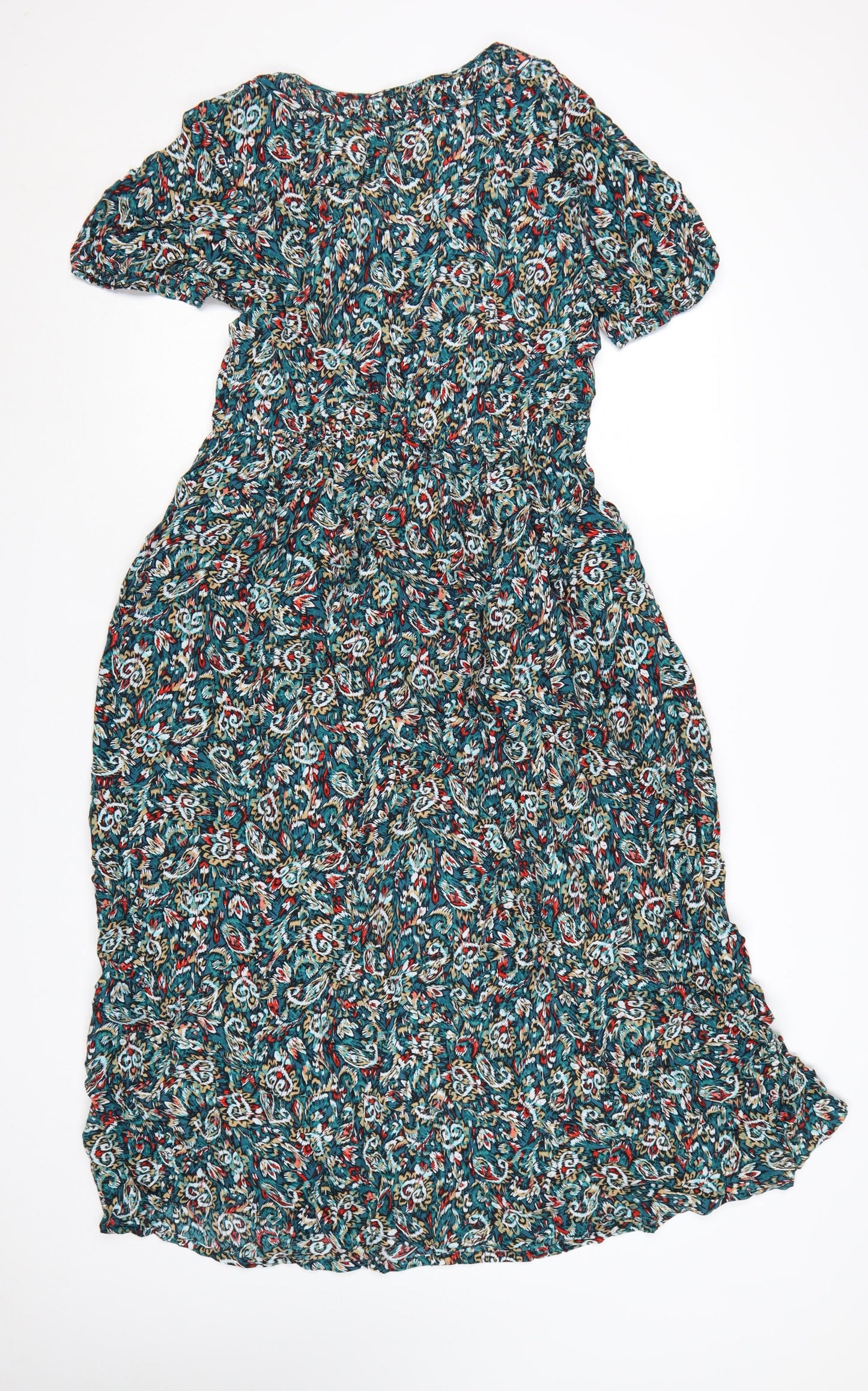 Marks and Spencer Per Una Women's Multicoloured Size 12 Midi Fit & Flare Dress
