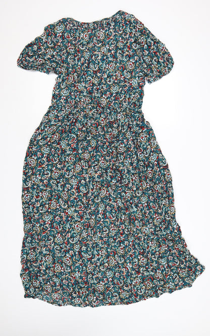 Marks and Spencer Per Una Women's Multicoloured Size 12 Midi Fit & Flare Dress