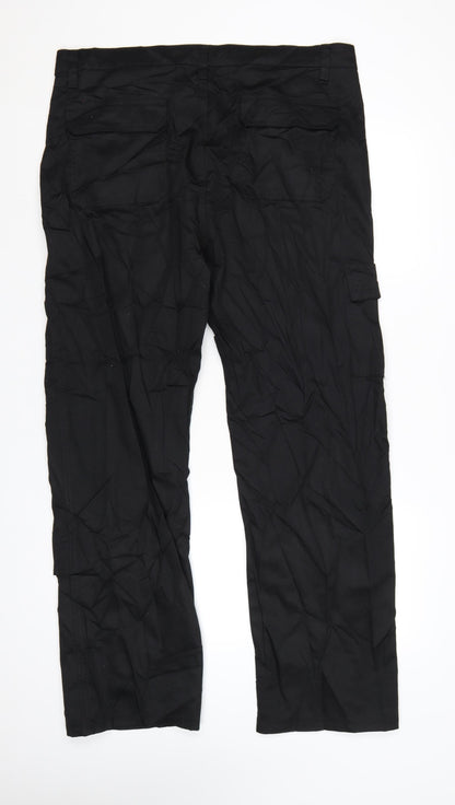 Iron Mountain Workwear Black Mens 38R Cargo Trousers Polyester Cotton