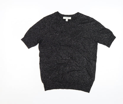 Marks and Spencer Autograph Women's Black Cashmere Blend Short Sleeve Jumper S