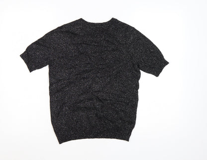 Marks and Spencer Autograph Women's Black Cashmere Blend Short Sleeve Jumper S