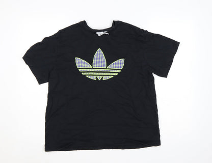 adidas Women’s Black XL Relaxed Fit Logo Cotton T-Shirt