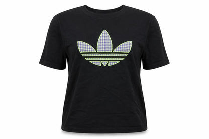 Front view of adidas Women’s Black XL Relaxed Fit Logo Cotton T-Shirt