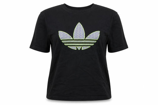 Front view of adidas Women’s Black XL Relaxed Fit Logo Cotton T-Shirt
