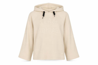 Adidas Women's Beige XS Pullover Hoodie Team Logo Cotton Blend