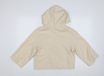 Adidas Women's Beige XS Pullover Hoodie Team Logo Cotton Blend