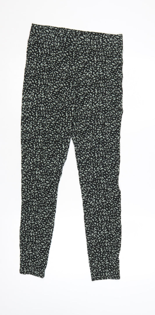 Marks and Spencer Womens Green Patterned Viscose Leggings Size 10 Regular