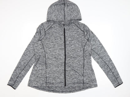 Marks and Spencer Womens Grey Marl Full Zip Hoodie Size 20