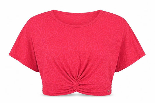 Marks and Spencer Goodmove Red Animal Print Cropped Women's T-Shirt Size 16