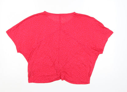 Marks and Spencer Goodmove Red Animal Print Cropped Women's T-Shirt Size 16