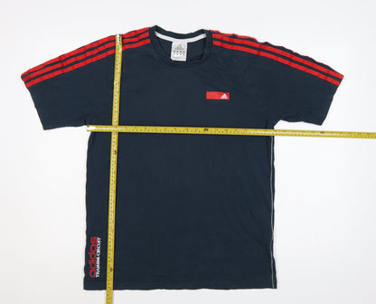 Adidas Men's Navy Blue Short Sleeve Crew Neck Cotton T-Shirt M