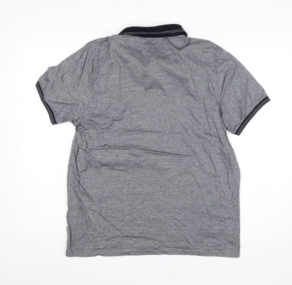 Ted Baker Men's Grey Cotton Short Sleeve Polo Shirt Size L