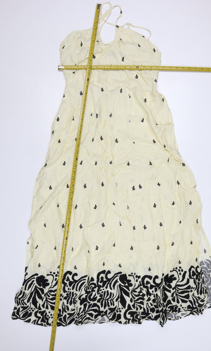 Marks and Spencer Women’s Ivory Maxi Dress Size 12 Sleeveless Boho Summer