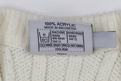 Readers Men's Ivory Cable-Knit Cricket Vest 2XL Acrylic Jumper
