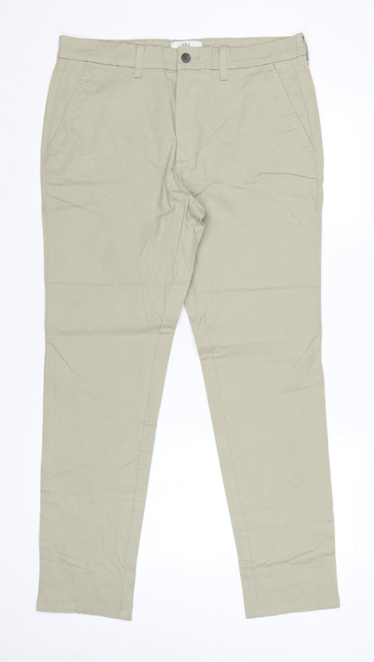 Marks and Spencer Men's Beige Slim Fit Chino Trousers 34W 31L