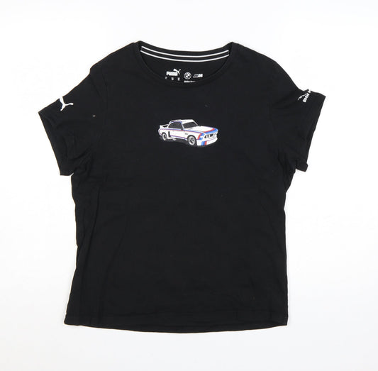 Additional front view of Puma BMW Motorsport Women's Black XL Crew Neck T-Shirt