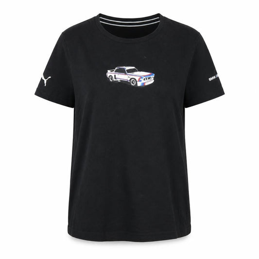 Front view of Puma BMW Motorsport Women's Black XL Crew Neck T-Shirt