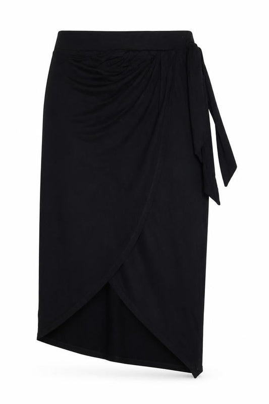 ASOS Women’s Black Wrap Midi Skirt Size 10 Viscose Stretch