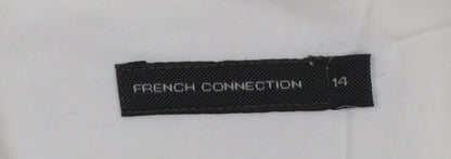 French Connection Womens White Cotton Embroidered Tunic Blouse Size 14
