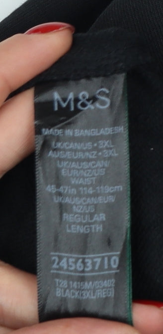 Marks and Spencer Men's Black 3XL Regular Fit Cotton Joggers