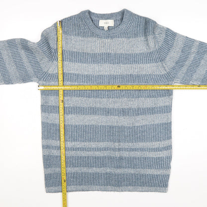 Marks and Spencer Men's Blue Striped Crew Neck Pullover Jumper M