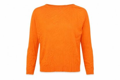 Marks and Spencer Women's Orange Crew Neck Long Sleeve Pullover Jumper M
