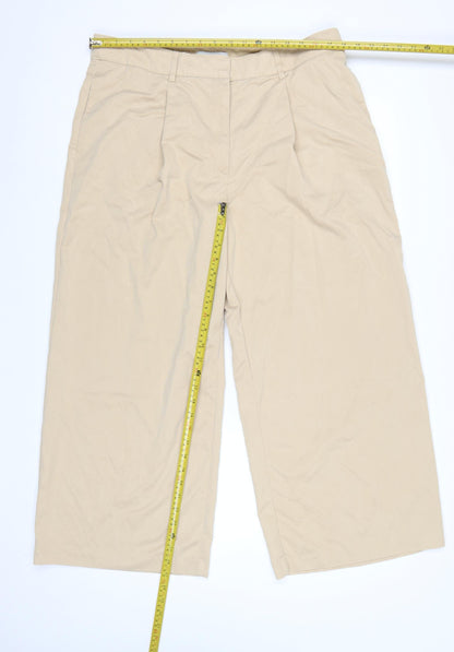 Marks and Spencer Women Beige Chino Trousers Size 18 Short