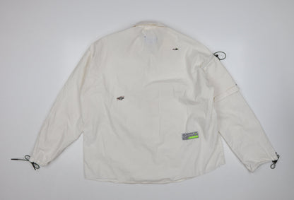 ADER Men White Cotton Button-Up Long Sleeve Casual Shirt One Size