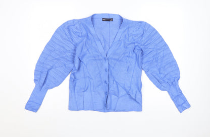Marks and Spencer Women's Blue Puff Sleeve Cardigan Size 10