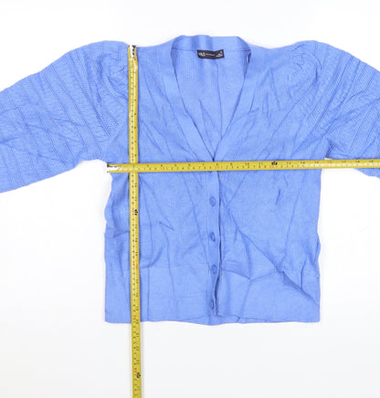 Marks and Spencer Women's Blue Puff Sleeve Cardigan Size 10