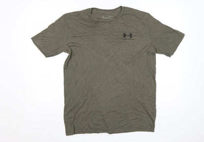 Under Armour Men's Green HeatGear Loose Fit Crew Neck T-Shirt Size M