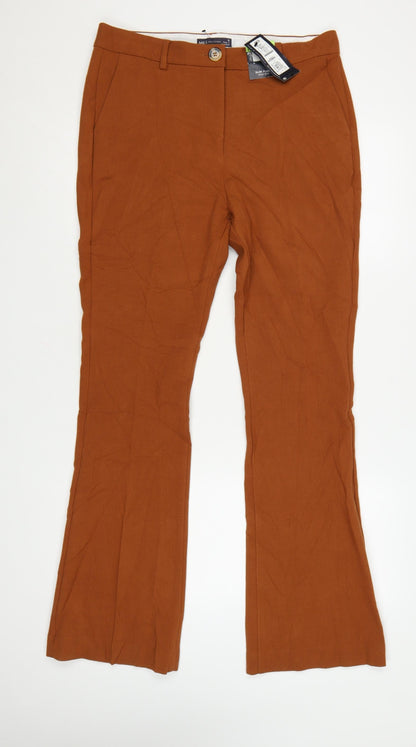 Marks and Spencer Women’s Brown Slim Flared Trousers Size 12 Long