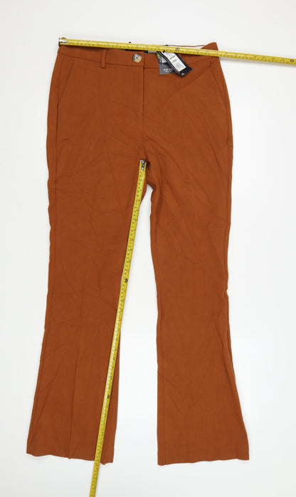 Marks and Spencer Women’s Brown Slim Flared Trousers Size 12 Long