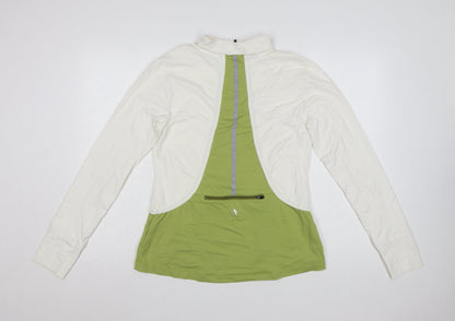 ZCA Women’s Ivory & Green 1/2 Zip Pullover Hoodie XL Polyamide Blend