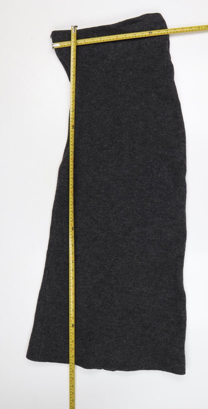 Zara Women Grey Wool Blend Midi Sheath Dress XS Autumn Winter